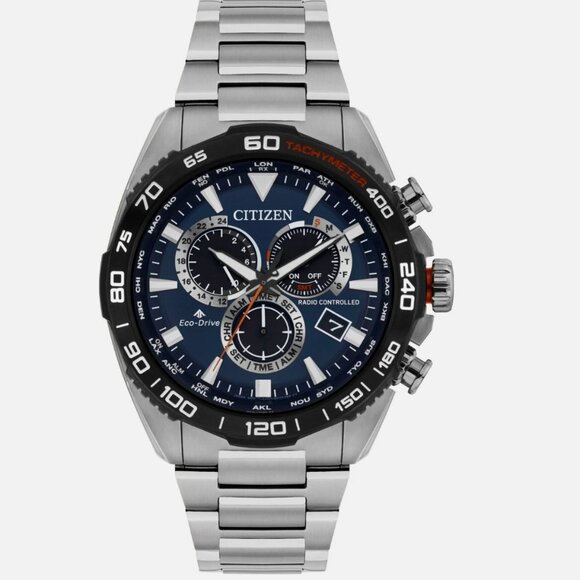 Amazon.com: Citizen Men Citizen Men\'s Land Perpetual Calendar Eco-Drive Silver Watch 45 MM